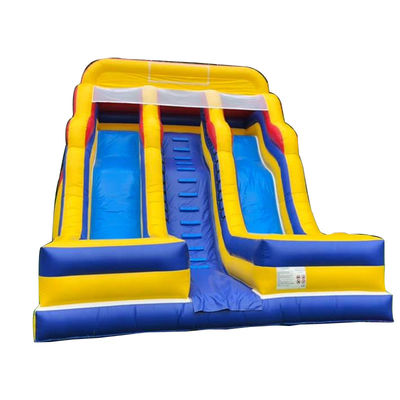 Spedizioni marittime/aeree/espresse PVC giallo a scivolo gonfiabile con 2 scivoli e 2 piscine