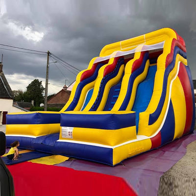 Spedizioni marittime/aeree/espresse PVC giallo a scivolo gonfiabile con 2 scivoli e 2 piscine
