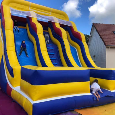 Spedizioni marittime/aeree/espresse PVC giallo a scivolo gonfiabile con 2 scivoli e 2 piscine