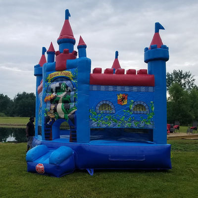 Personalizza Accepted Brave Knight Blue Bounce House Castello gonfiabile per il cortile di casa