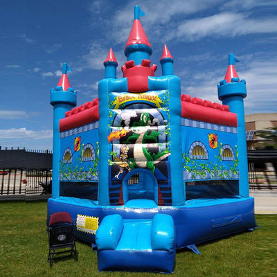 Personalizza Accepted Brave Knight Blue Bounce House Castello gonfiabile per il cortile di casa