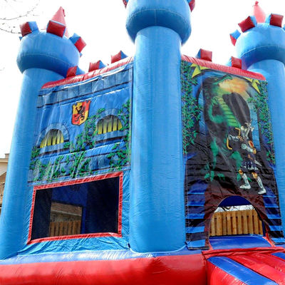 Personalizza Accepted Brave Knight Blue Bounce House Castello gonfiabile per il cortile di casa