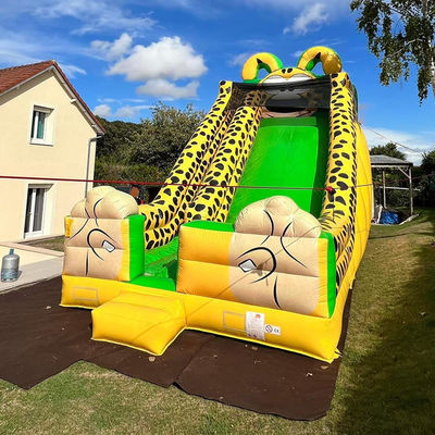 Stampa digitale giallo leopardo stampa gonfiabile rimbalzo scivolo d'acqua per bambini e adulti