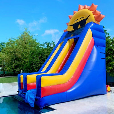 Piscine staccabili Affitti di appartamenti commerciali in PVC a tema solare Scivolo d'acqua gonfiabile