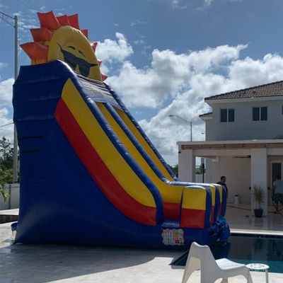 Piscine staccabili Affitti di appartamenti commerciali in PVC a tema solare Scivolo d'acqua gonfiabile