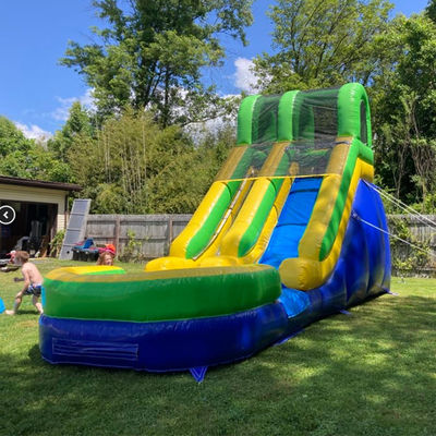 Commerciale asciutto e bagnato 25ft slitta gonfiabile con piscina giochi d'acqua estivi bambini