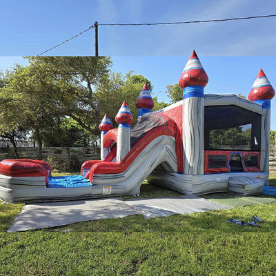 Bambini unisex giocano a una casa gonfiabile con piscina scivolosa e materiale PVC commerciale