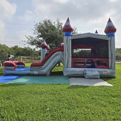 Bambini unisex giocano a una casa gonfiabile con piscina scivolosa e materiale PVC commerciale