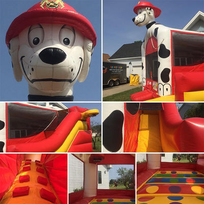 Dalmata Dog Bounce House Inflatabile Castello Bouncer House con scivolo e accessori