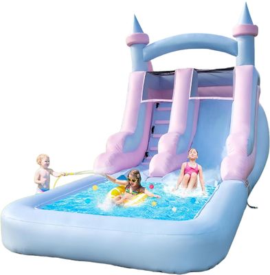 Intrattenimento all'aperto e all'interno Scivolo idraulico gonfiabile a colori chiari con piscina