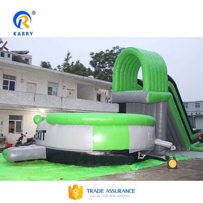 Green Air Slide con stile trampolino Free Fall Stunt Jump Airbag gonfiabile
