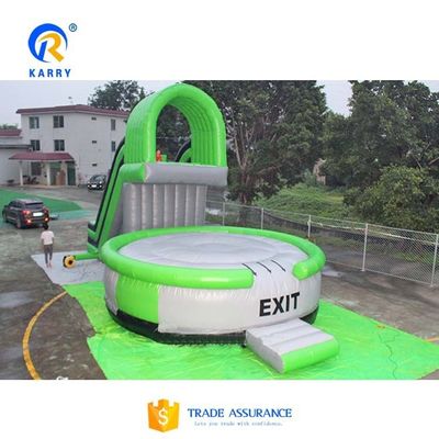 Green Air Slide con stile trampolino Free Fall Stunt Jump Airbag gonfiabile