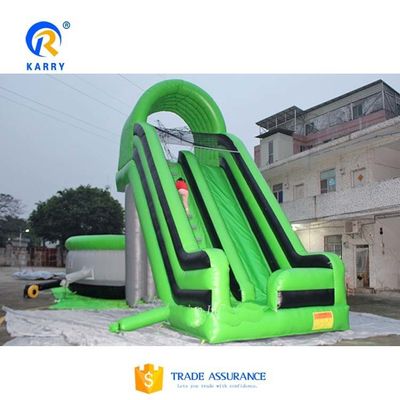 Green Air Slide con stile trampolino Free Fall Stunt Jump Airbag gonfiabile