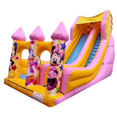 5-10 Passeggeri Commerciale PVC stile cartone animato rosa Salto scivolo asciutto o idraulico gonfiabile Bouncer House Slide Party Affitti