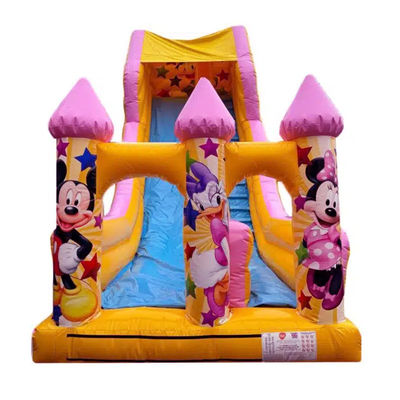 5-10 Passeggeri Commerciale PVC stile cartone animato rosa Salto scivolo asciutto o idraulico gonfiabile Bouncer House Slide Party Affitti
