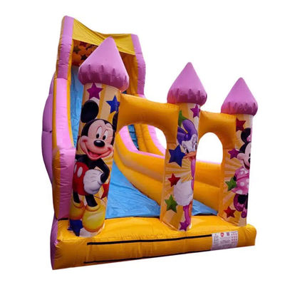 5-10 Passeggeri Commerciale PVC stile cartone animato rosa Salto scivolo asciutto o idraulico gonfiabile Bouncer House Slide Party Affitti