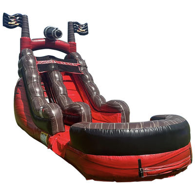 Attrezzature per parchi acquatici di divertimento scivolo d'acqua pirata gonfiabile con piscina PVC commerciale