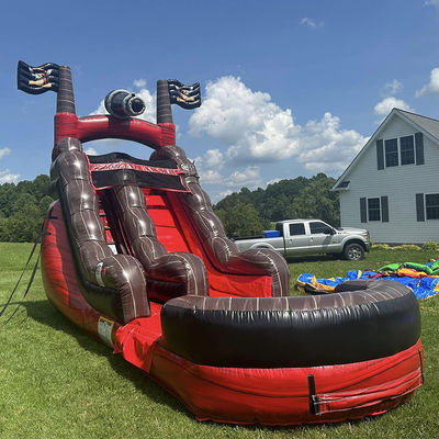 Attrezzature per parchi acquatici di divertimento scivolo d'acqua pirata gonfiabile con piscina PVC commerciale