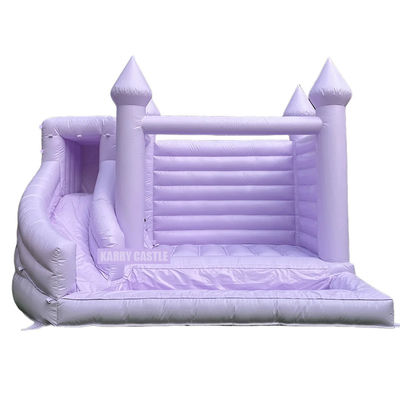 Castello decorativo gonfiabile in PVC di qualità commerciale con pozzo a palla e scivolo