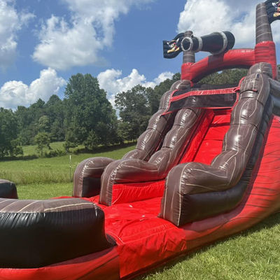 Attrezzature per parchi acquatici di divertimento scivolo d'acqua pirata gonfiabile con piscina PVC commerciale