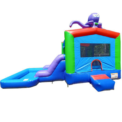 0.55mm Plato PVC Tarpaulin gonfiabile Combo castello scivolo e piscina per bambini party play