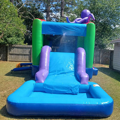 0.55mm Plato PVC Tarpaulin gonfiabile Combo castello scivolo e piscina per bambini party play