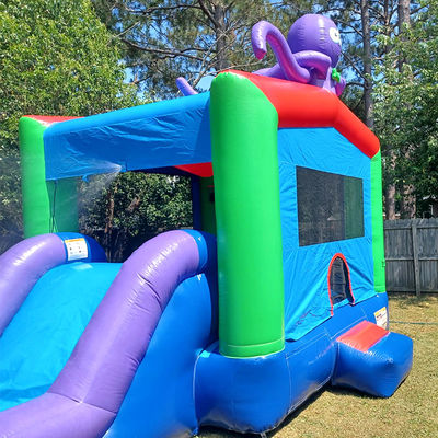 0.55mm Plato PVC Tarpaulin gonfiabile Combo castello scivolo e piscina per bambini party play