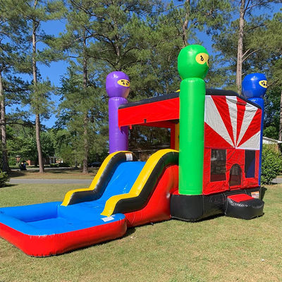 Castello a colori personalizzati per bambini a tema castello gonfiabile con combo di diapositive