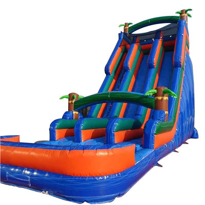 Palm Tree Orange Water Slide gonfiabile doppio scivolo n scivolo e piscina per il divertimento nel cortile