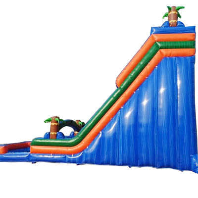 Palm Tree Orange Water Slide gonfiabile doppio scivolo n scivolo e piscina per il divertimento nel cortile