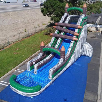 Noleggio commerciale per bambini giochi gonfiabili cortile di giardino bloccatore di tronchi scivolo d'acqua con piscina