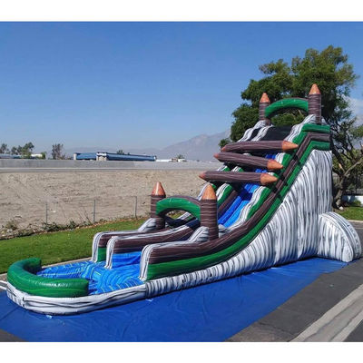 Noleggio commerciale per bambini giochi gonfiabili cortile di giardino bloccatore di tronchi scivolo d'acqua con piscina
