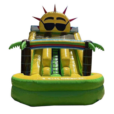 Giocattoli gonfiabili per bambini all'aperto Piccolo sun bounce slide con piscina e doppio scivolo n' slide