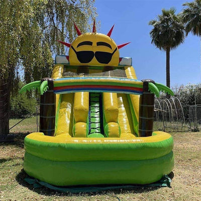Giocattoli gonfiabili per bambini all'aperto Piccolo sun bounce slide con piscina e doppio scivolo n' slide