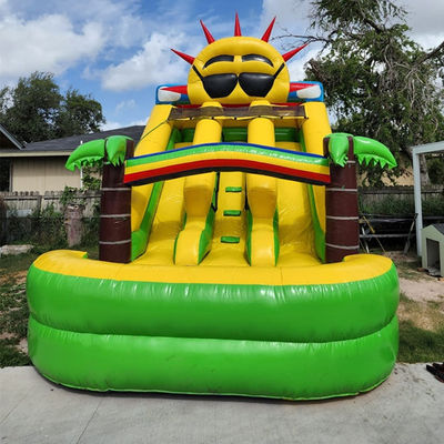 Giocattoli gonfiabili per bambini all'aperto Piccolo sun bounce slide con piscina e doppio scivolo n' slide