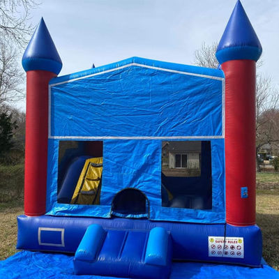Colore personalizzato castello blu per bambini casa gonfiabile in PVC con scivolo interno