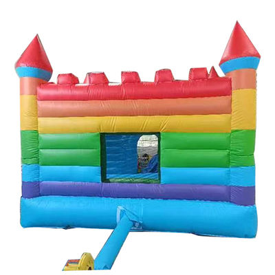 Rainbow Inflatable Jumping Castle Trampolino in PVC di qualità commerciale con soffiatore