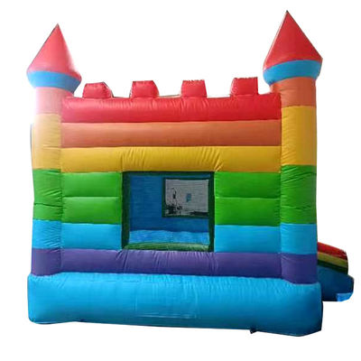 Rainbow Inflatable Jumping Castle Trampolino in PVC di qualità commerciale con soffiatore
