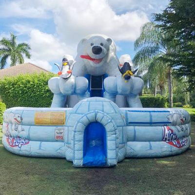 Indoor Commercial Huge Arctic Plunge Slide d'acqua gonfiabile con slitta d'aria a doppia corsia