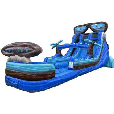 Preparatevi a fare uno spruzzo 40ft gonfiabile scivolo d'acqua con piscina e enorme tavola da surf