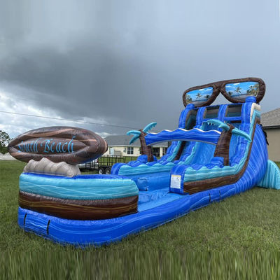 Preparatevi a fare uno spruzzo 40ft gonfiabile scivolo d'acqua con piscina e enorme tavola da surf