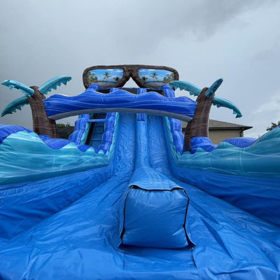Preparatevi a fare uno spruzzo 40ft gonfiabile scivolo d'acqua con piscina e enorme tavola da surf