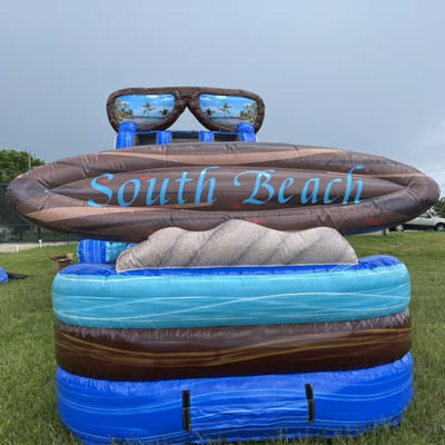 Preparatevi a fare uno spruzzo 40ft gonfiabile scivolo d'acqua con piscina e enorme tavola da surf