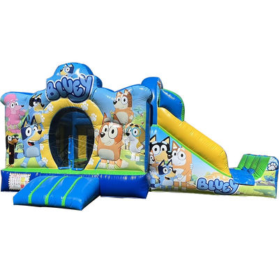 Festa commerciale noleggio PVC Bluey Cartone animato Salto casa salto castello con scivolo