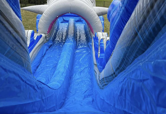 Slide d'acqua gonfiabile a taglia personalizzata con scivolo e piscina