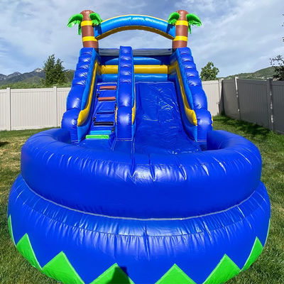 Piccolo scivolo d'acqua gonfiabile con piscina Palma d'estate Klein Blu Bambino giocattoli scivolo gioco