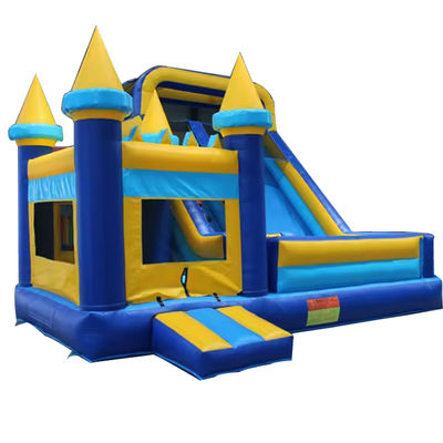 Classic Blue and Yellow Bounce House Castello gonfiabile Bouncer House Slide con soffiatore