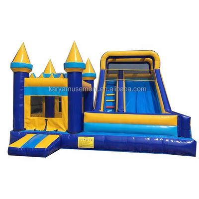 Classic Blue and Yellow Bounce House Castello gonfiabile Bouncer House Slide con soffiatore