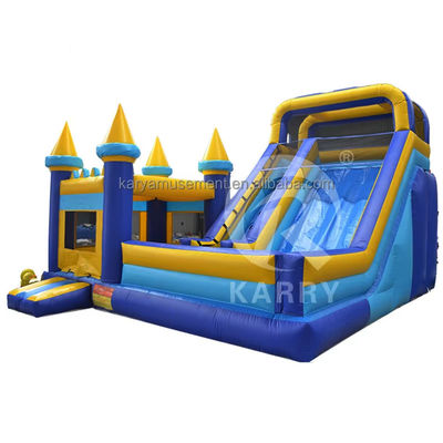 Classic Blue and Yellow Bounce House Castello gonfiabile Bouncer House Slide con soffiatore