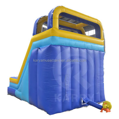 Classic Blue and Yellow Bounce House Castello gonfiabile Bouncer House Slide con soffiatore